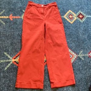 Everlane cropped wide leg pants rust color size 0